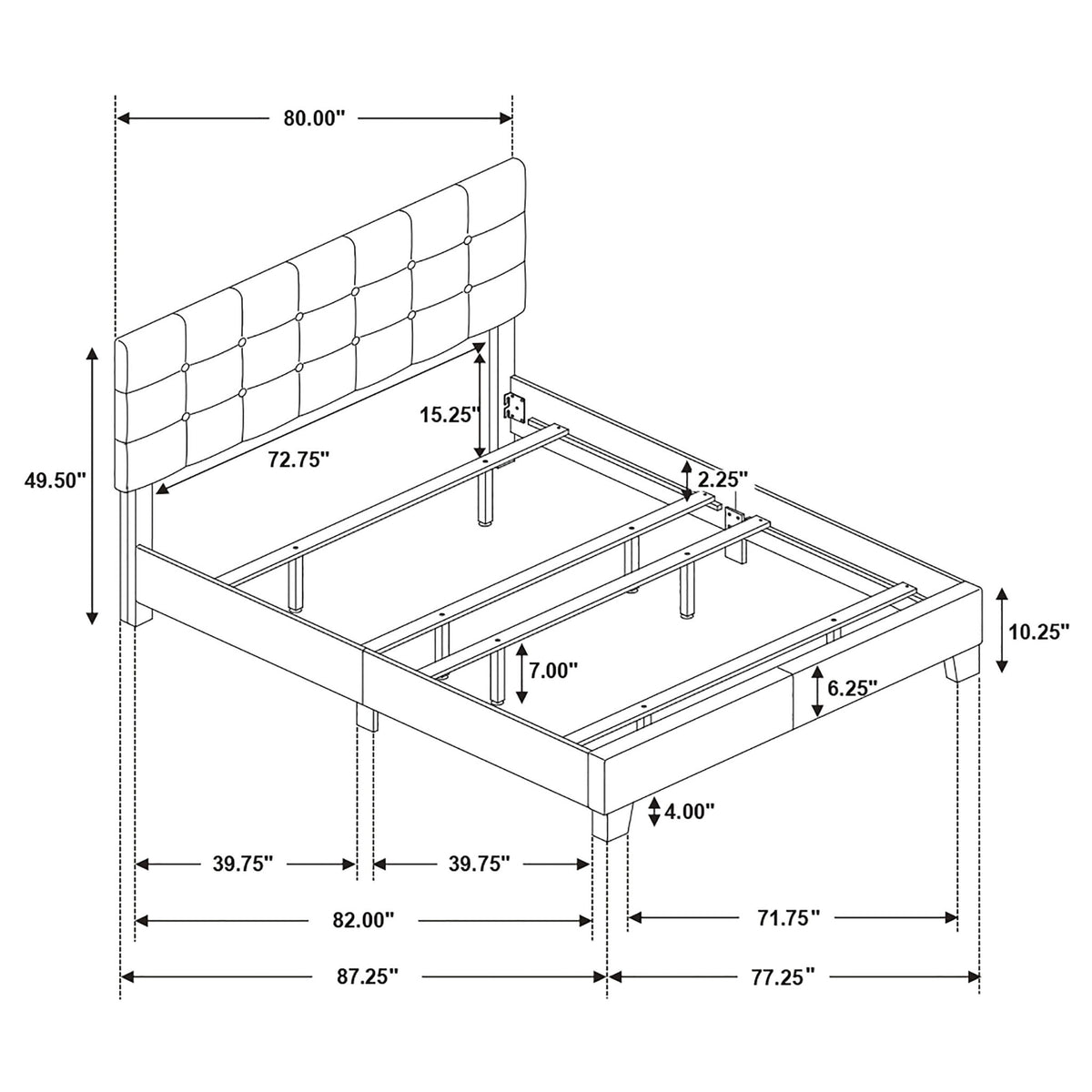 Dordrecht - Eastern King Panel Bed - Charcoal
