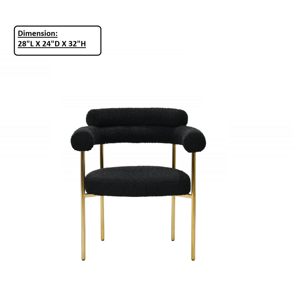 Upholstered Accent Dining Chairs With Armrests (Set of 2)