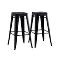Backless Lightweight Bar Stools (Set of 2) - Black