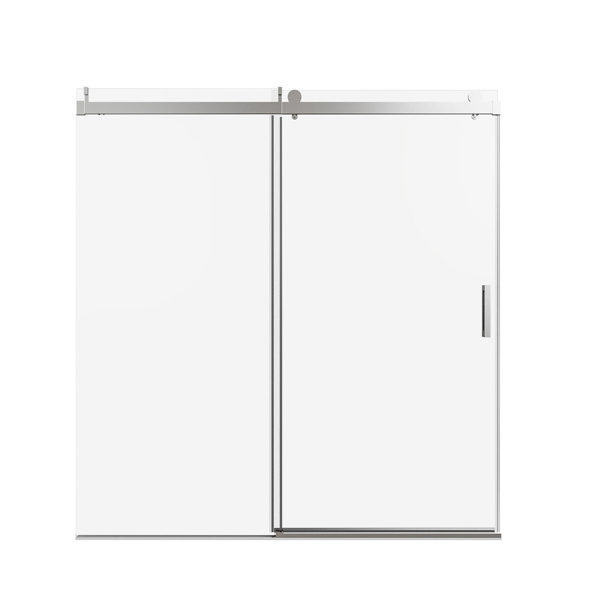 Frameless Sliding Shower Door With Soft Close - Brushed Nickel