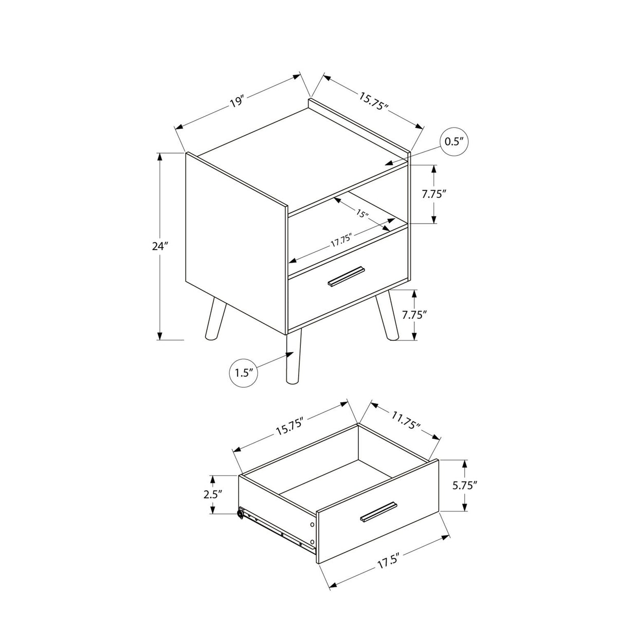 Modern Accent Table With Storage Drawer