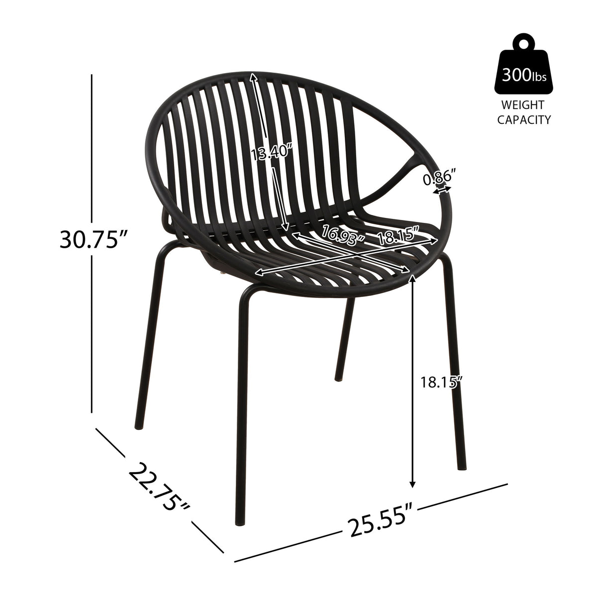 7 Piece Outdoor Modern Dining Set With Stackable Chairs