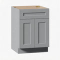 Shaker Base Cabinet With Soft Close Door And Drawer, Space Saving Unit - Gray
