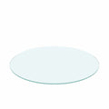 36" Round Tempered Glass Table Top Clear Glass 1 / 4" Thick Flat Polished Edge - Transparent