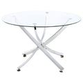 Declan - Round Top Dining Table - Chrome
