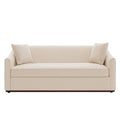 3 Seater Sofa With Wrap Around Armrests And Throw Pillows, For Living Room - Oatmeal