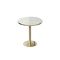 Round Bistro Table - Gold / White