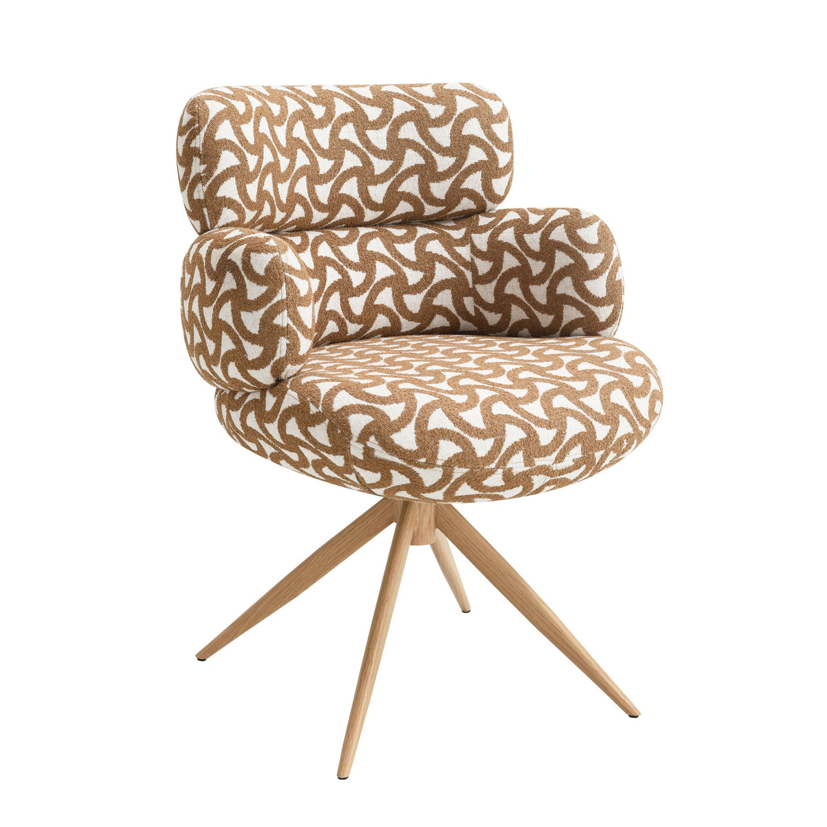 Lrna - Side Chair With Swivel - Brown / Natural