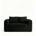 Cloud Loveseat Sofa, 2 Seater Boneless Couch - Black
