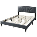 Bed With Nailhead Trim Accents, Upholstered Platform Frame
