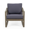 Samwell - Club Chair Outdoor Seating Acacia Wood - Dark Gray