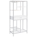 Draper - 5 Shelf LED Wine Cabinet With Pull Out Drawer - Gloss White