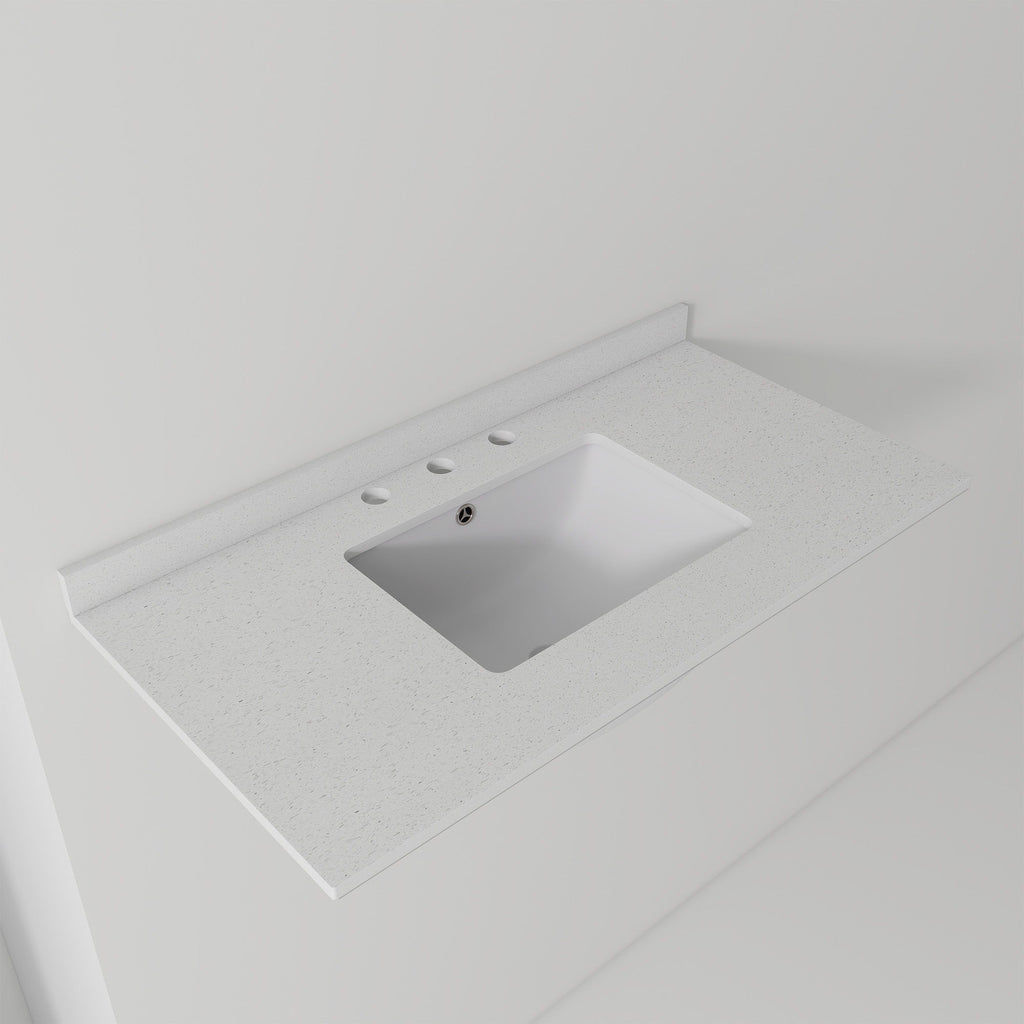 Basin Sink, 0.6" Ultra Thin Profile, Triple Faucet Holes