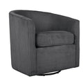 Swivel Accent Chair With U Backrest, Plush Cushion Living Room Furniture