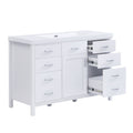 47.25" Modern Bathroom Vanity With Sink, Soft Close Single Door & 6 Drawers - White