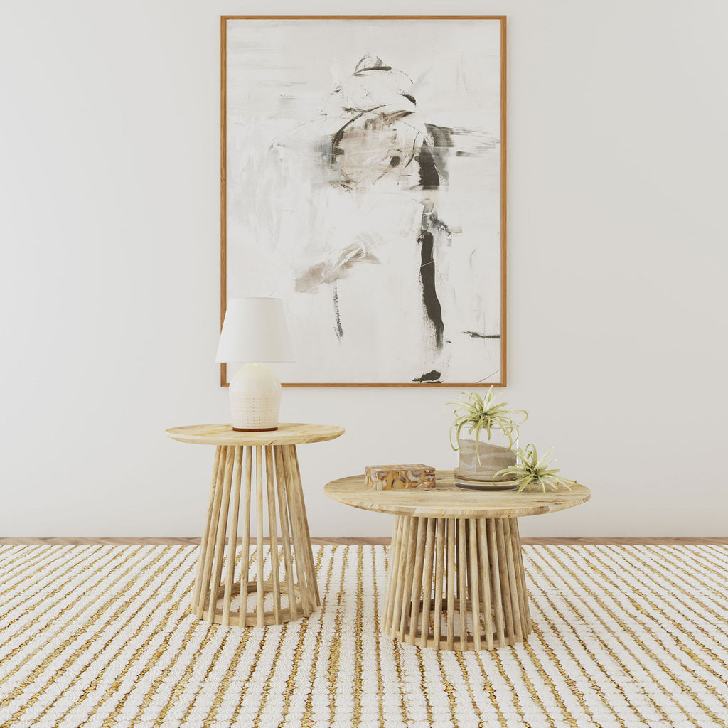 Diana - 2 Piece Round Coffee And End Table Set - Natural