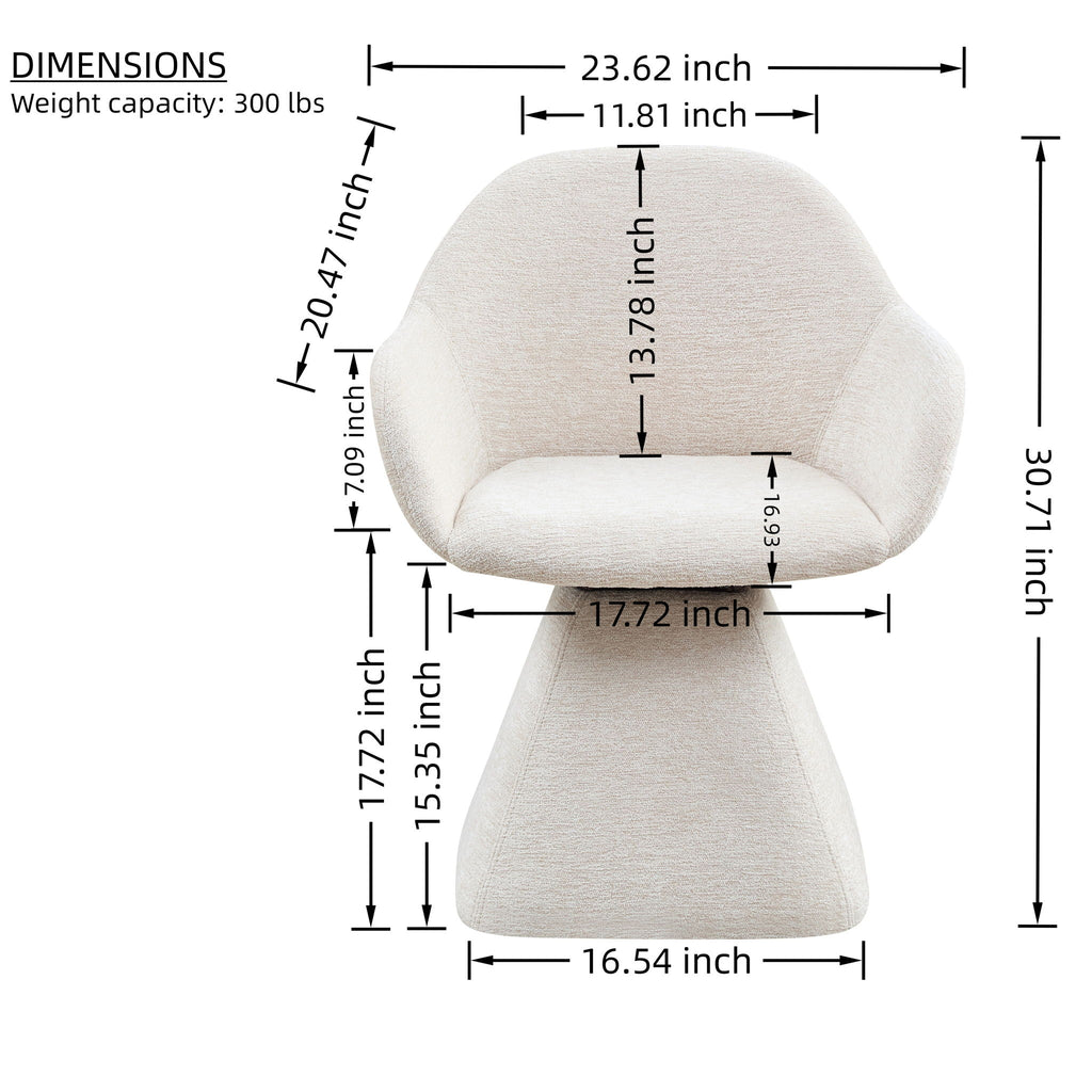 180° Rotating Accent Chair For Living Room - Beige
