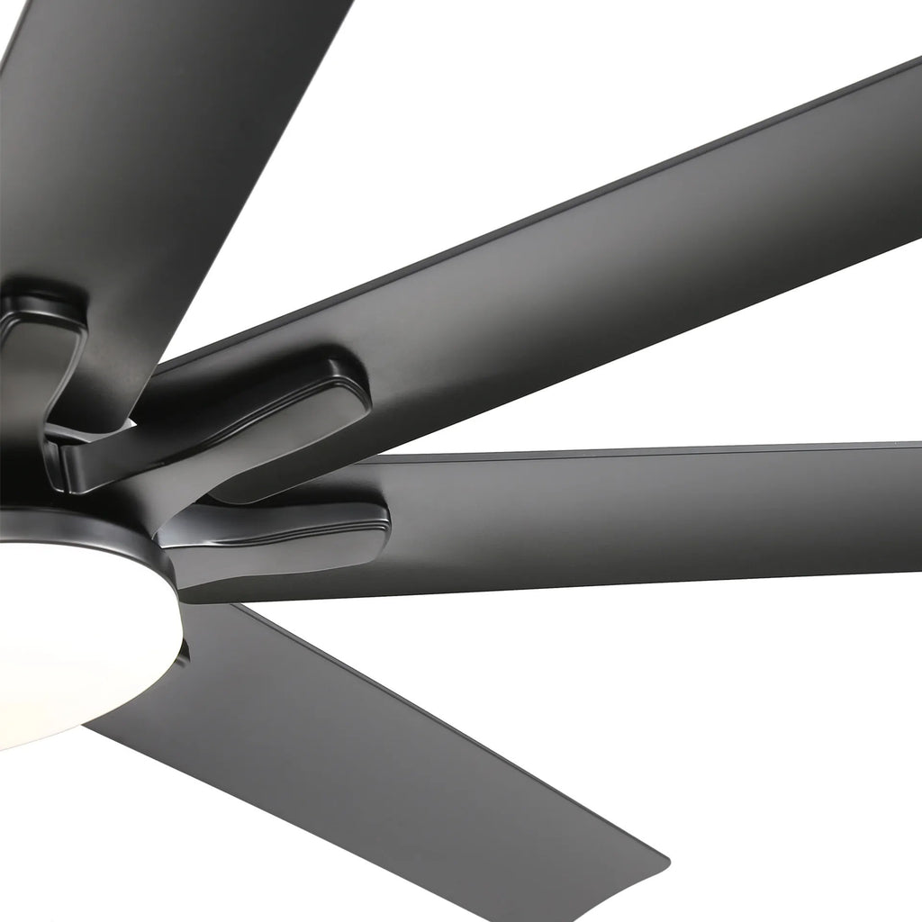 66" Ceiling Fan With Dimmable LED Light, 8 Blades, Smart Remote Control, Reversible DC Motor, For Home Office - Matte Black