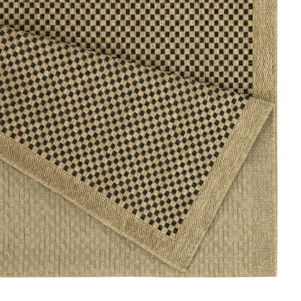 Earth - 5'3" X 7'3" Indoor, Outdoor Area Rug, Polypropylene - Jute / Black