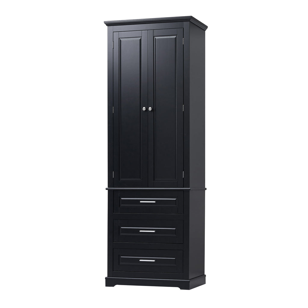 Tall Storage Cabinet With 3 Drawers For Bathroom