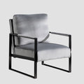Accent Chair With Durable Square Frame, Armchair Upholstery - Gray