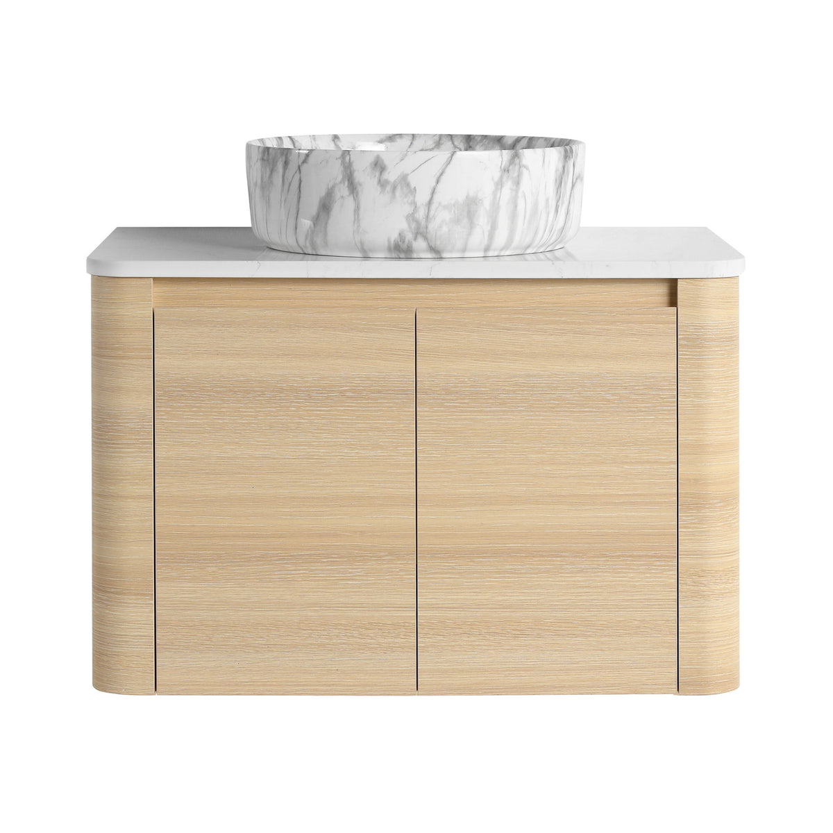 Mounted Bathroom Vanity & Art Sink & 2 Soft Close Doors