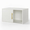 Cube Storage Organizer With Sliding Door Stackable Modular Bookshelf & Storage Cabinet - White