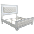Eastern King Size Bed With LED Lights And Mirror Trim - Cream / Ivory