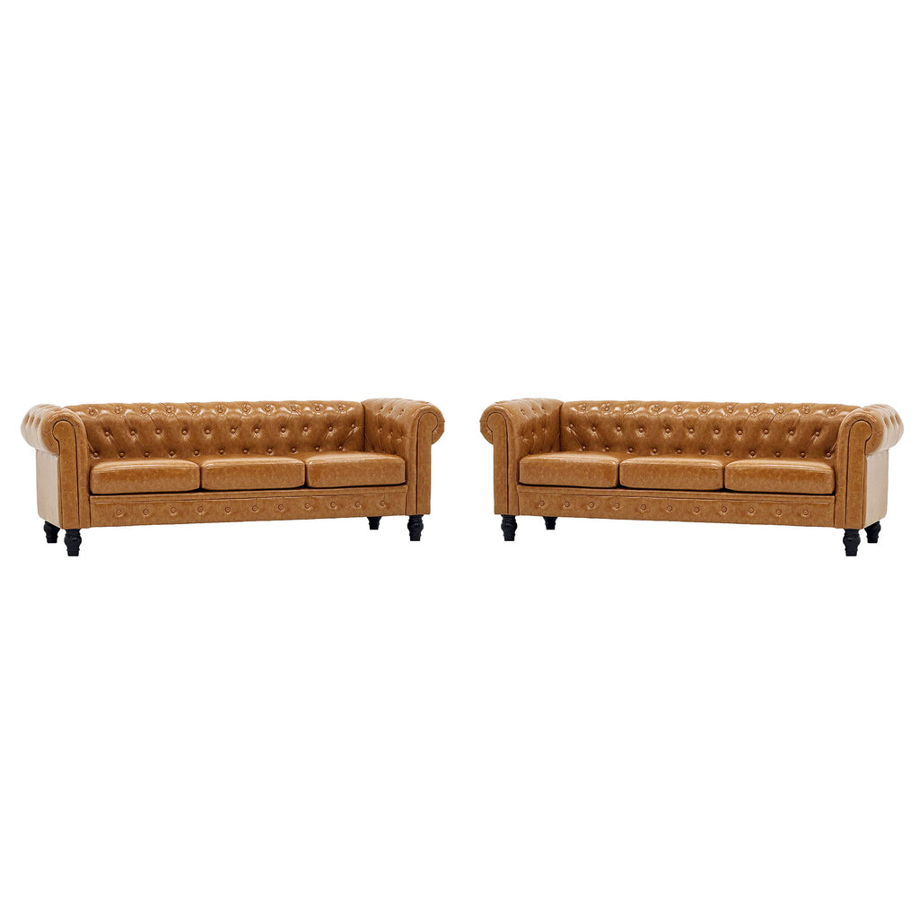 2 Piece Sofa Set With Rolled Armrests