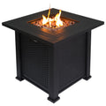 Outdoor Fire Pit Table With Lava Rocks, Propane Fire Pit - Black