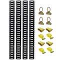 12 Pieces E Track Tie-Down Rail Kit For Trucks, Vans, Garages - Black