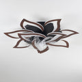 32" Flower Ceiling Fan With LED Dimmable Light, Low Profile Flush Mount Fan With Remote Control, 6 Speeds