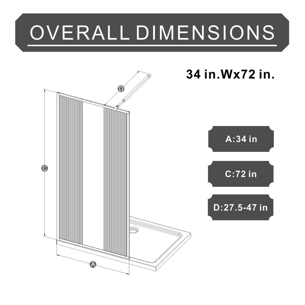 Shower Door With Center Mirror And Fluted Panels