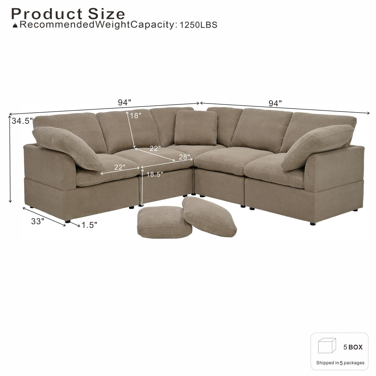 Modular Cloud Sofa Freely Configurable Corner
