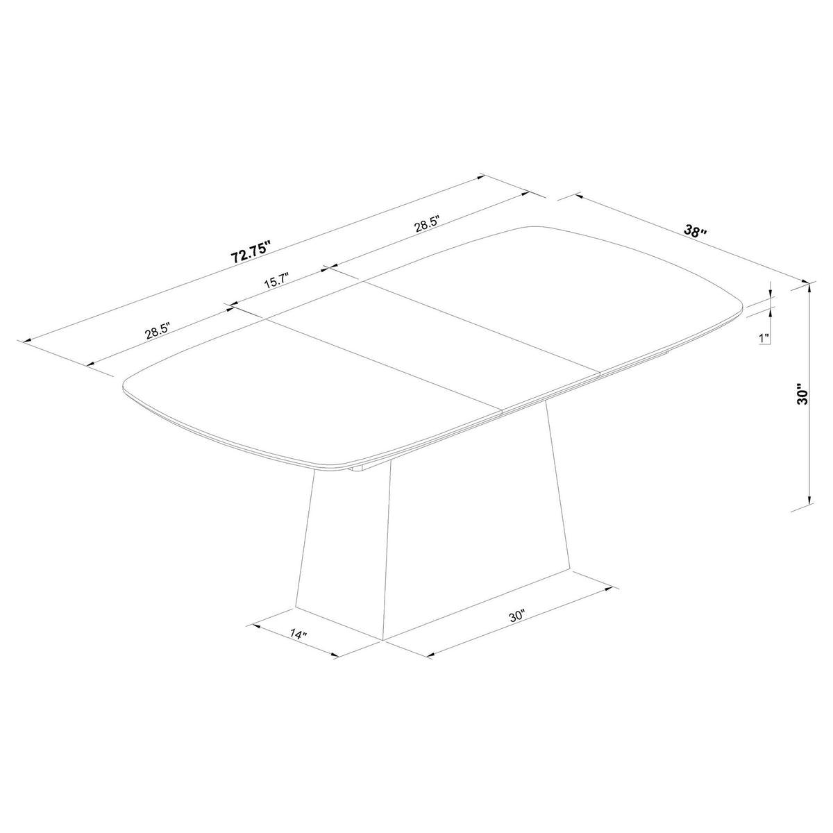 Idlewild - Extension Leaf Dining Table With Tapering Pedestal Base - Black