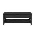 Decatur - Farmhouse Lift Top Coffee Table With Storage - Black / Ash