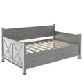 Modern Daybed With 2 Large Drawers, X Shaped Frame