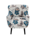 Armchair With Round Arm - White / Blue