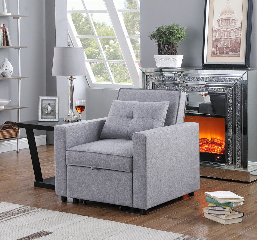 Zoey - Convertible Sleeper Chair With Side Pocket