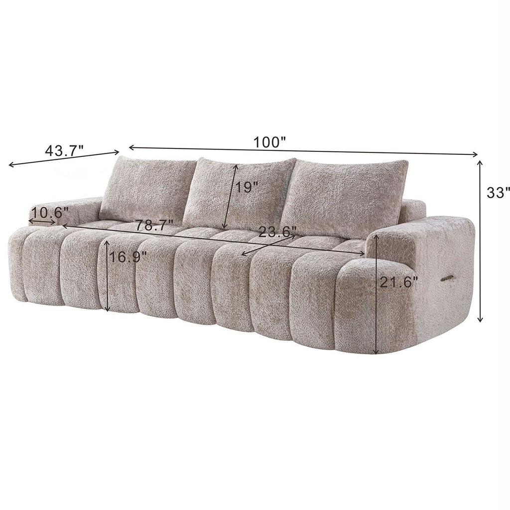 Extra Large Curved Front Compressed Sectional Sofa