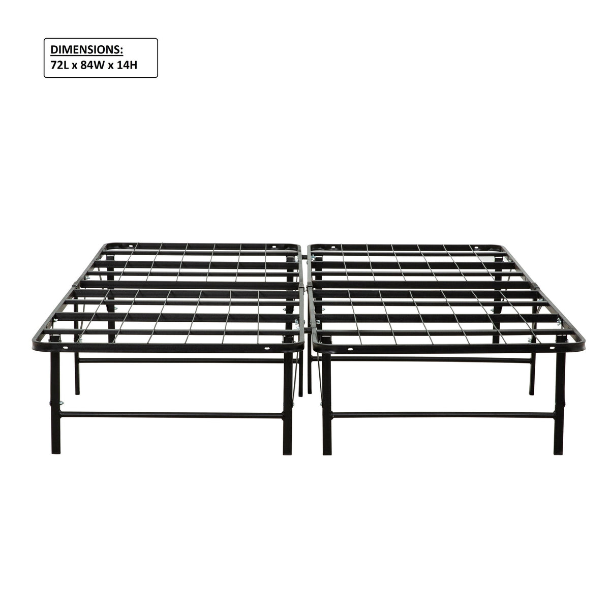 California King Size Bed Base, Mattress Foundation Bed Frame, Bedroom Furniture - Black