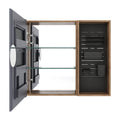 Wall Mounted Bathroom Mirror Cabinet & Adjustable Shelves - Imitative Oak