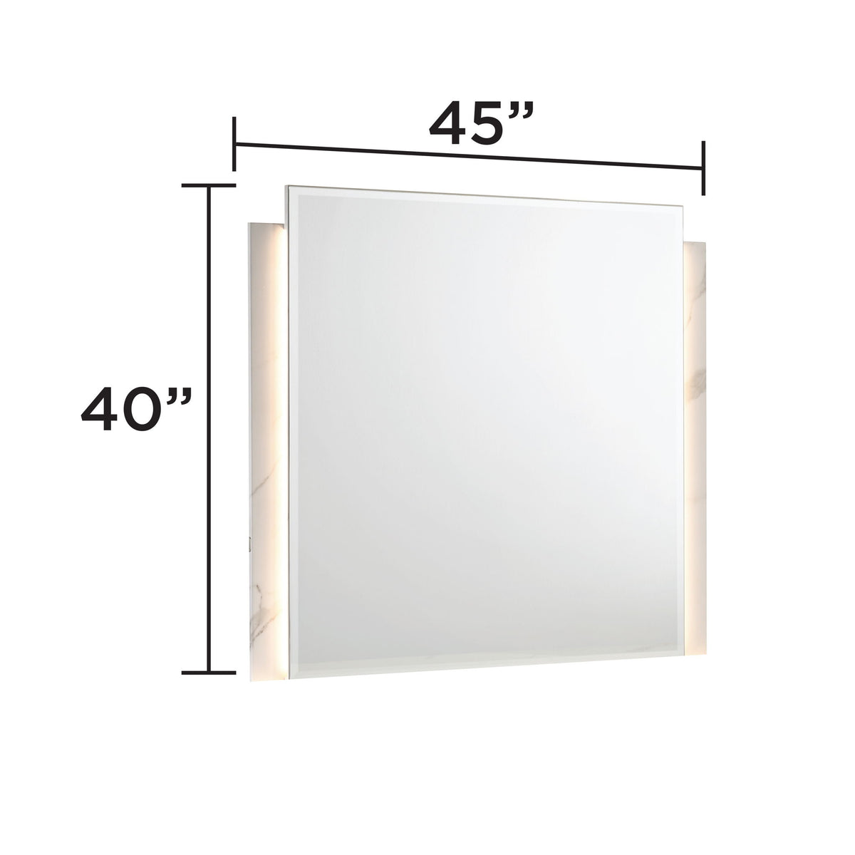 Altima - LED Dresser Mirror With Integrated Vertical Light Strips (Dresser Not Included) - Gray