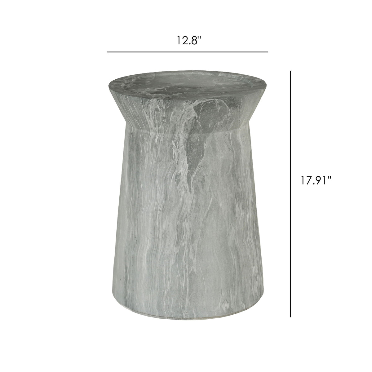 Round Outdoor End Table - Marble