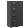 Metal Storage Vertical Filing Cabinet With Lock, 4 Drawers, 1 Door, Steel Construction, School / Office Use