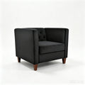 Button Tufted Accent Chair, Square Arms