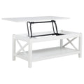 Slater - Lift Top Coffee Table With X Frame Design - White