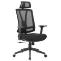 Office Chair With Adjustable Headrest & Back, High Back Swivel Desk Chair - Black