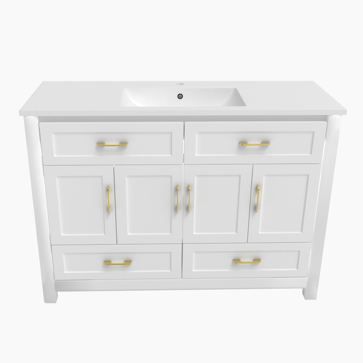 Bathroom Vanity With Sink Combo, 4 Soft Close Doors And 4 Drawers
