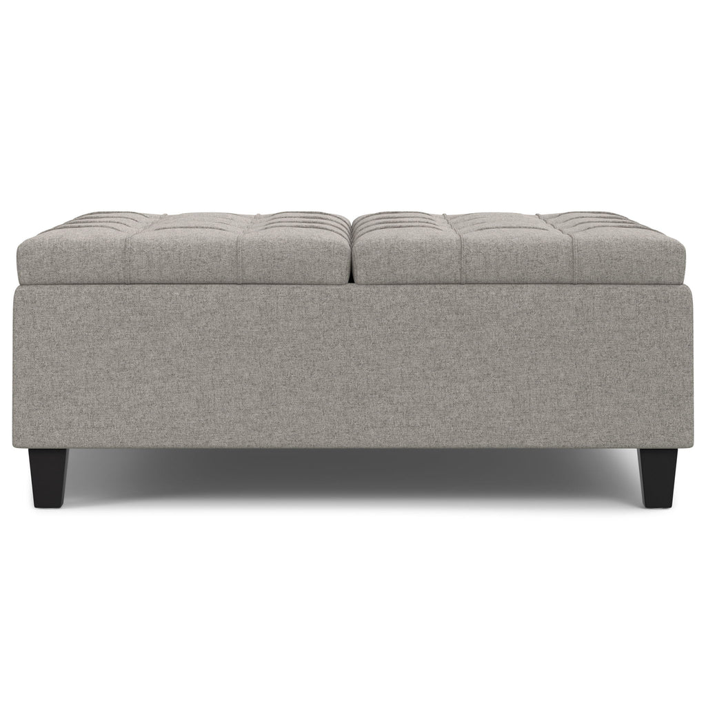 Harrison - Large Square Coffee Table Storage Ottoman - Gray